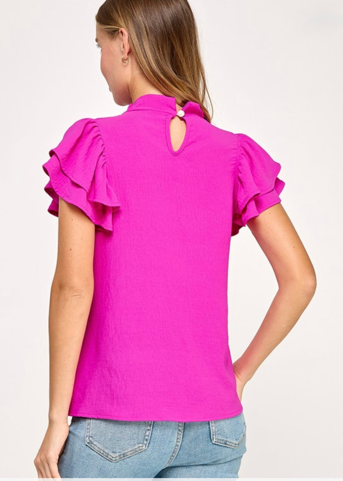 Solid Ruffle Blouse