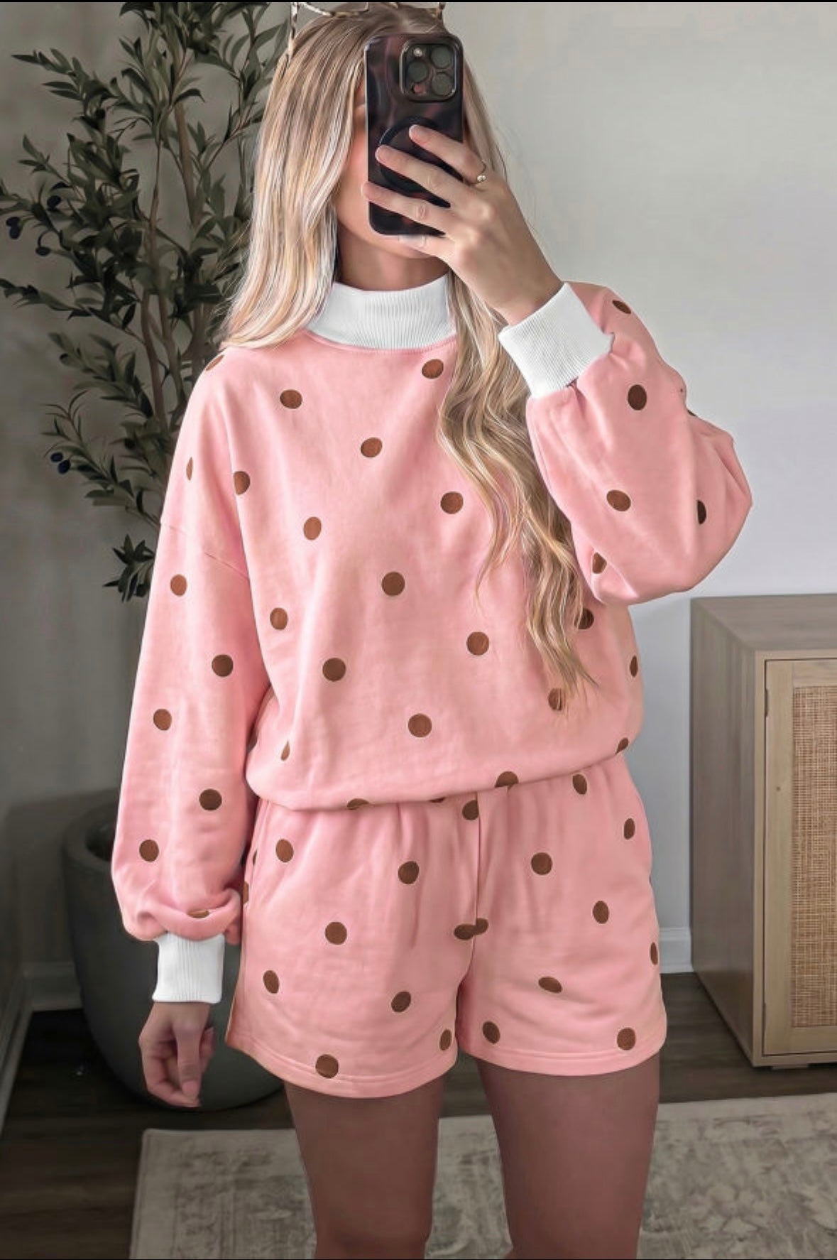 Pink polka dot set