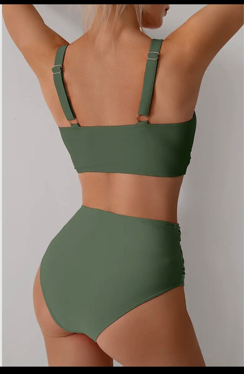 Olive green bathing suit