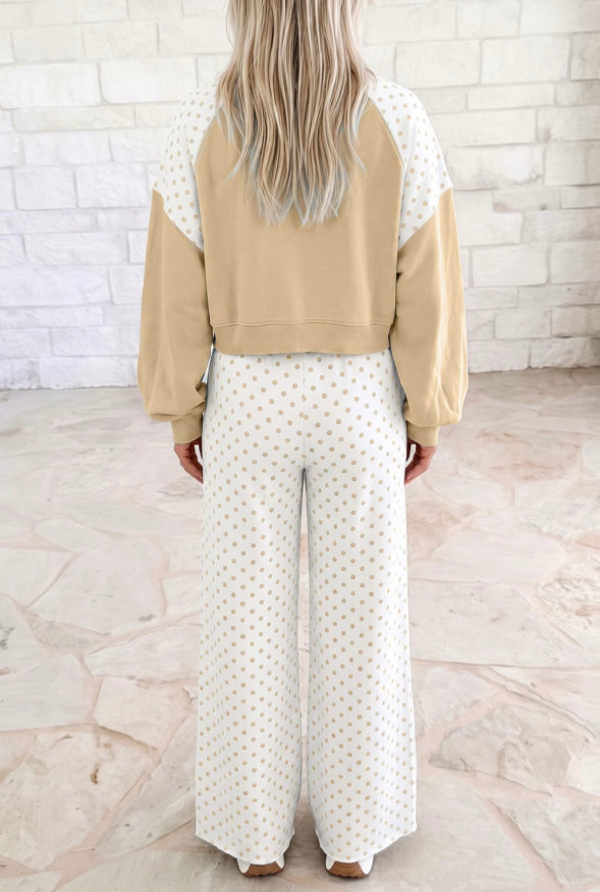 Polka Dot Two Piece Pant Set
