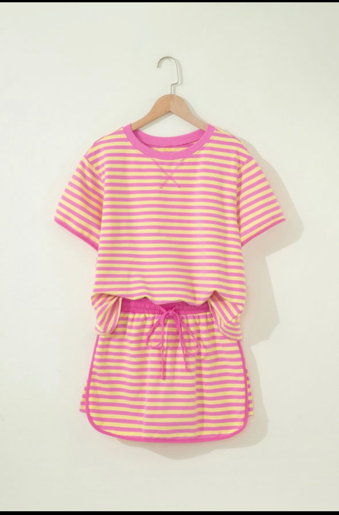 Pink and Yellow Skirt Set