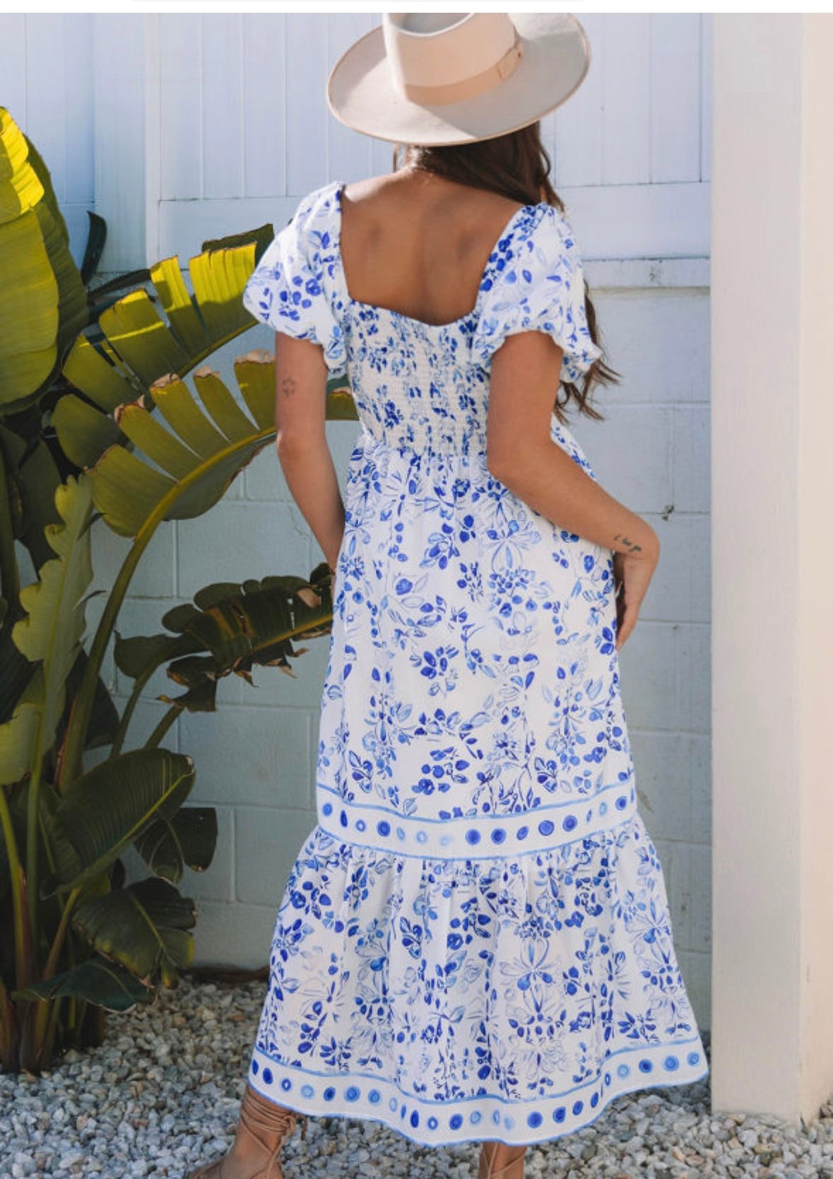 Blue floral Mid dress