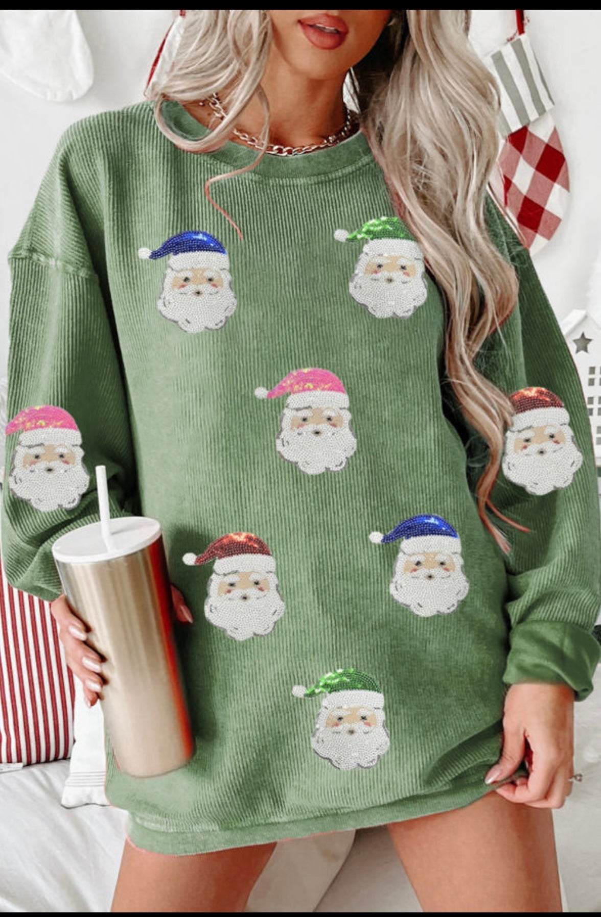 Green Santa Long Sleeve
