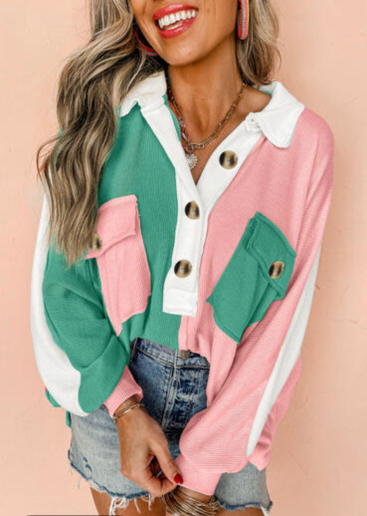 Oversized Ribbed Sweatshirt