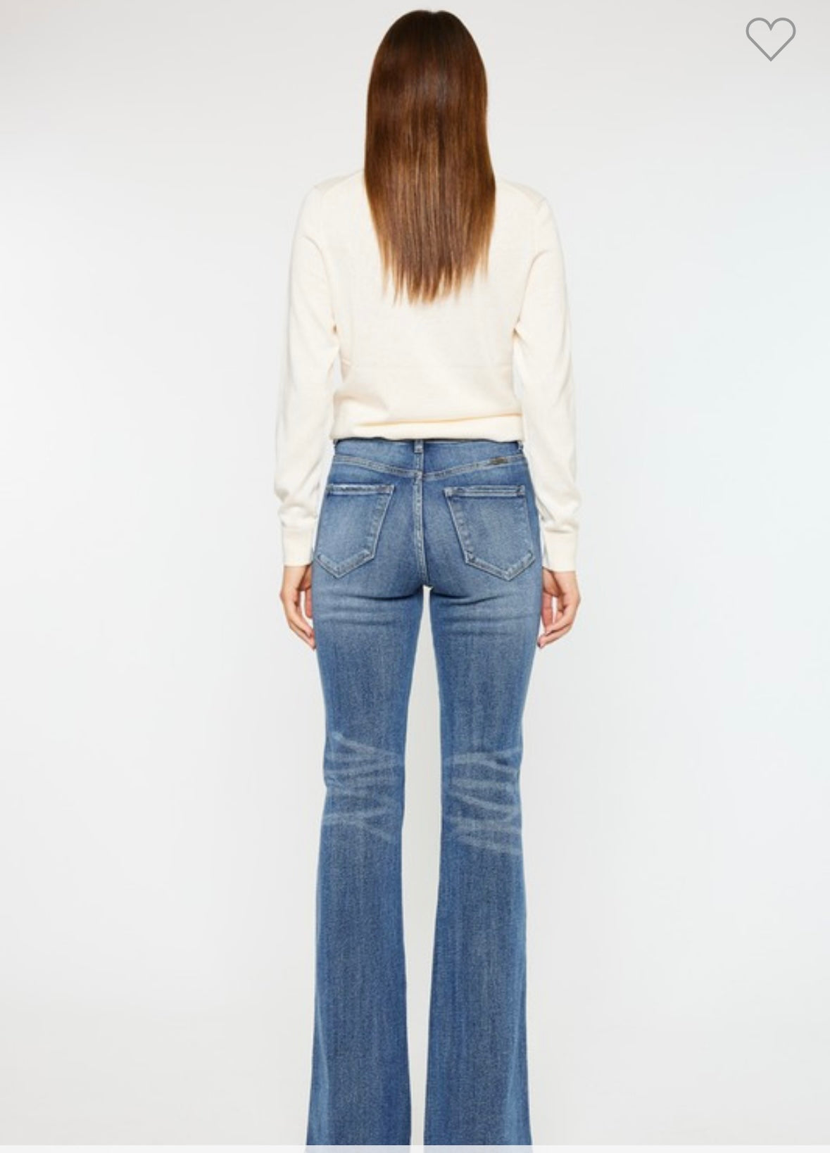 Kan Can High Rise Flare Jean Medium Wash