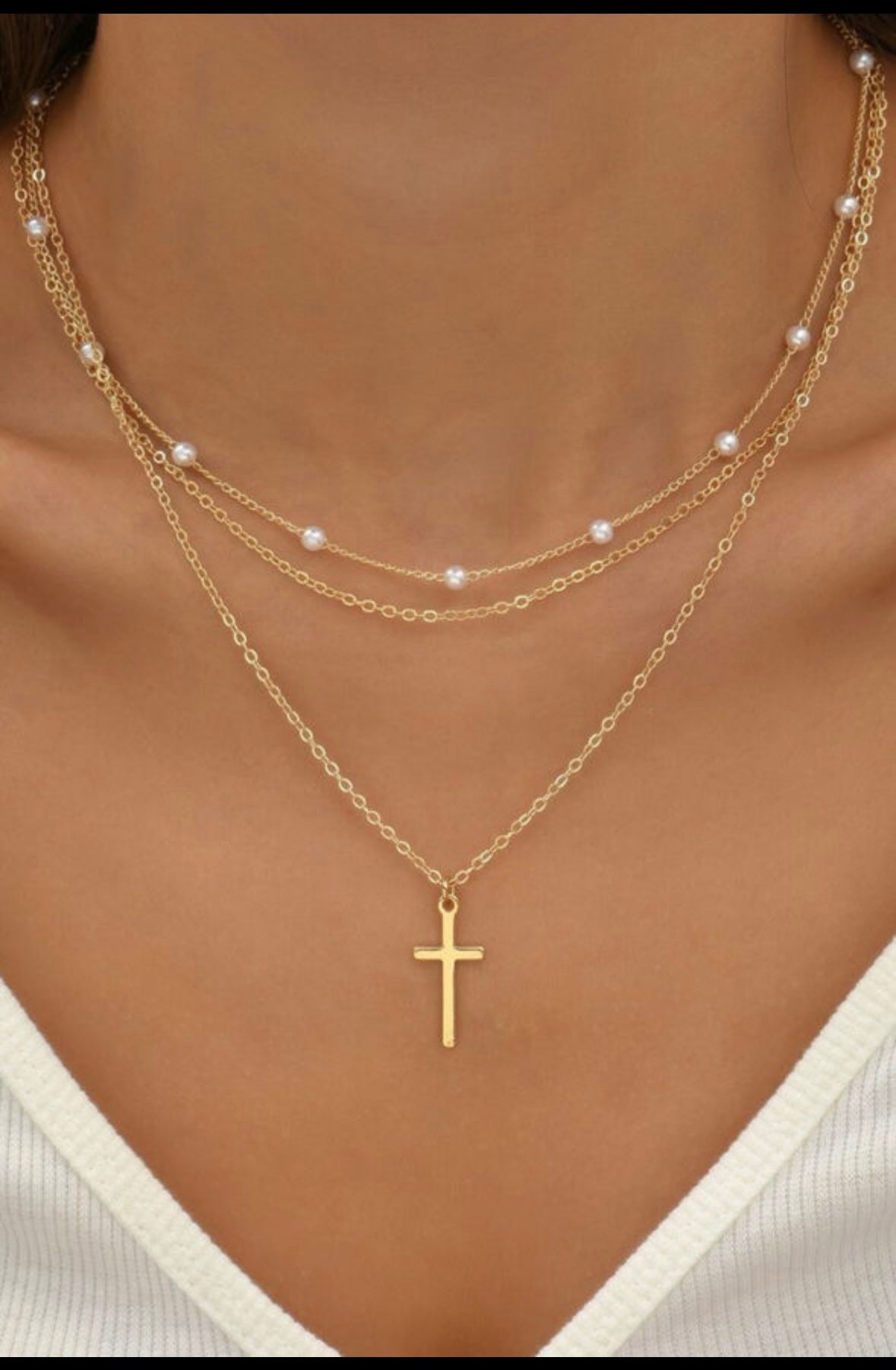 3 layer Cross Necklace