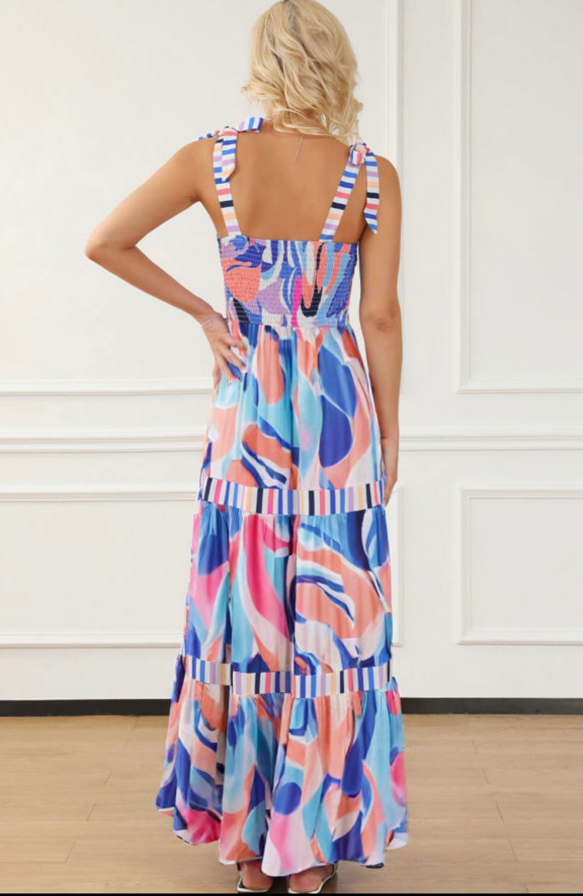 Blue abstract Maxi Dress