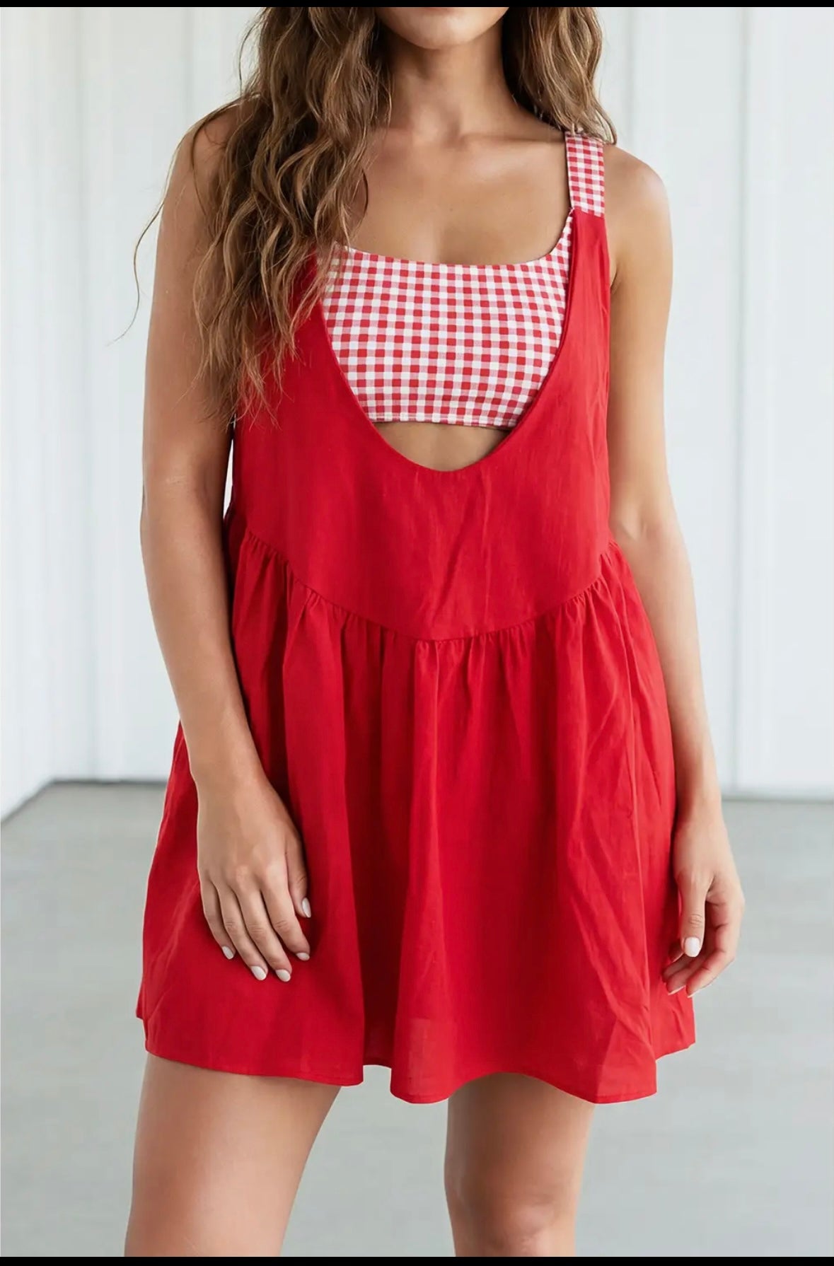 Red Romper Mini Dress