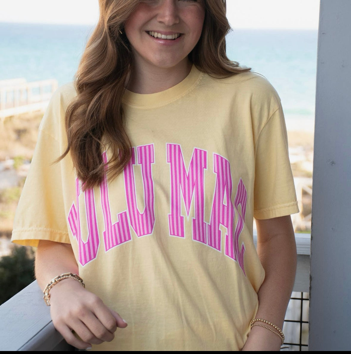 Yellow and Pink Lulu Mac Tshirt