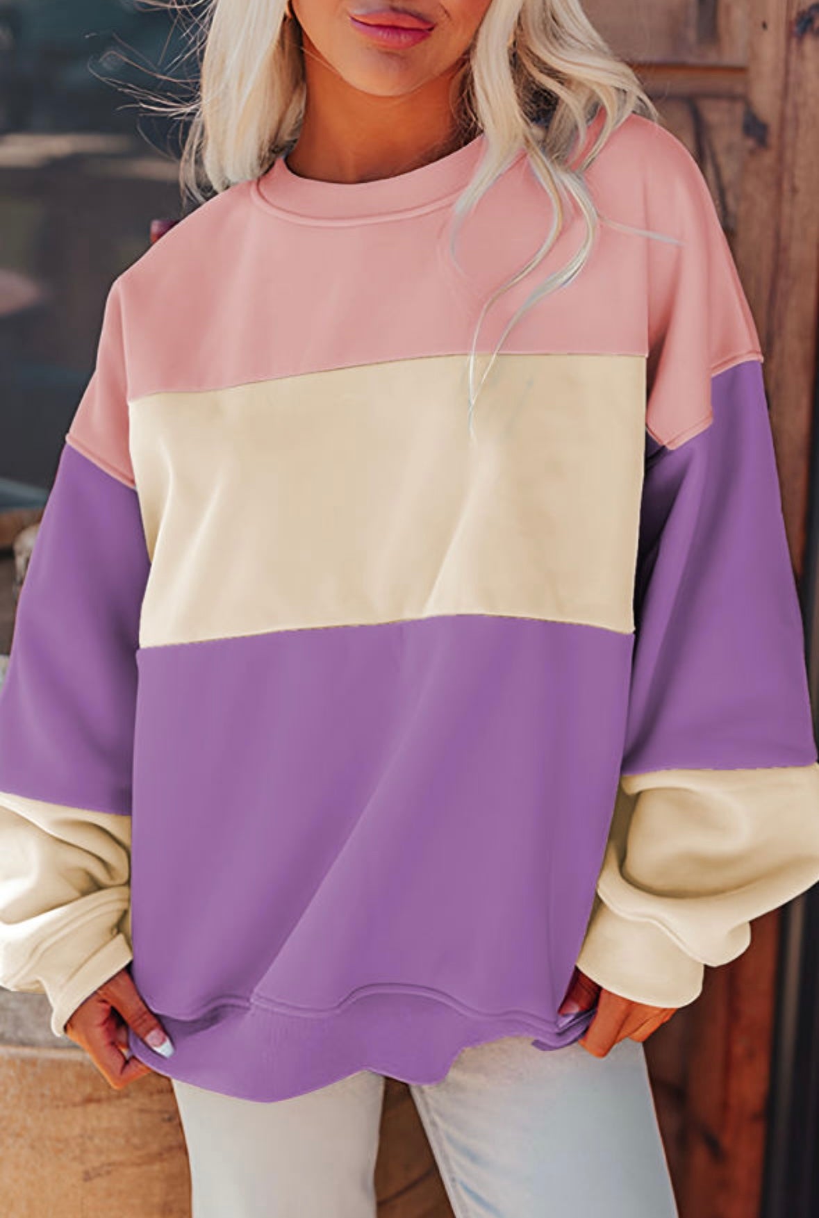 Purple and Cream Sweatshirt