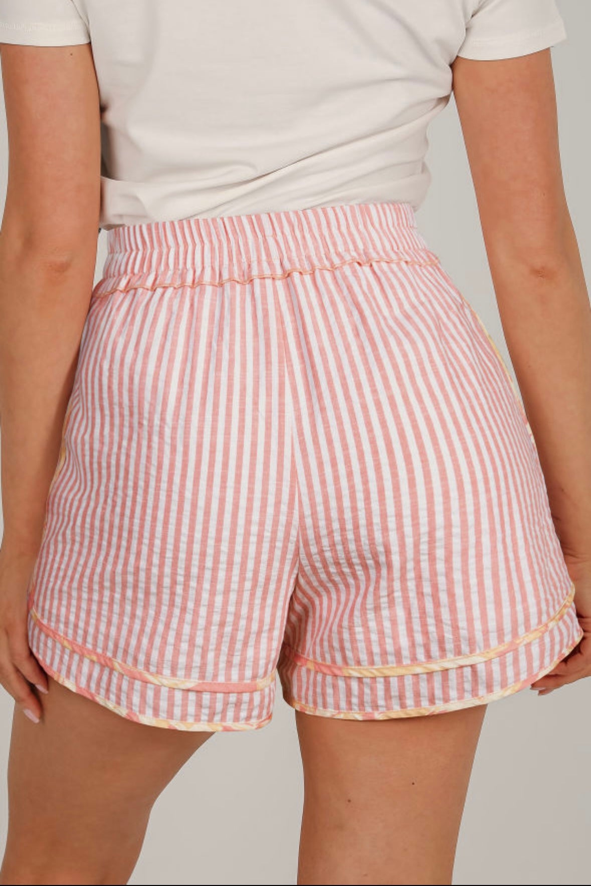 Light Pink Ribbed Shorts
