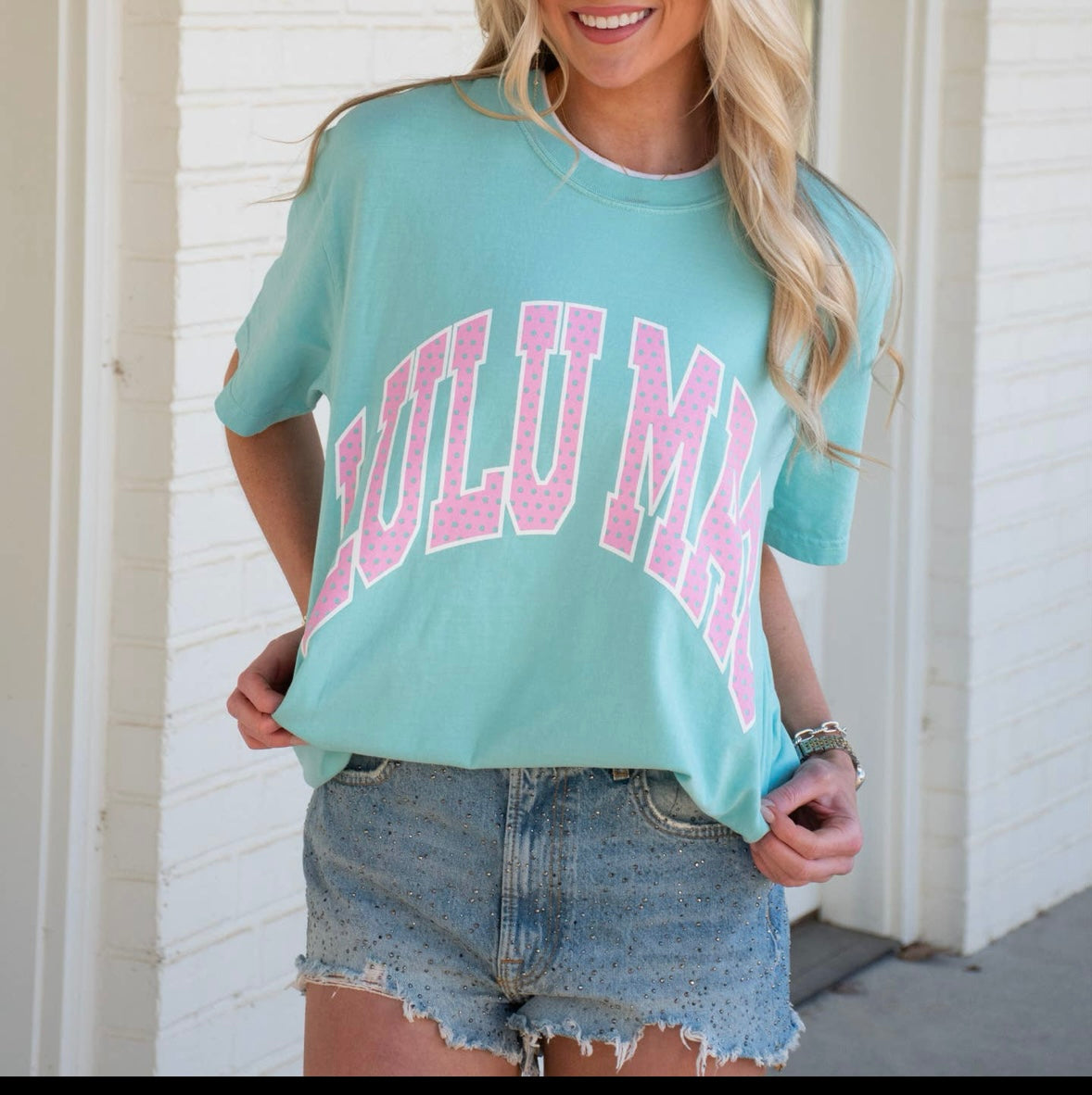 Mint and Pink Lulu Mac Tshirt