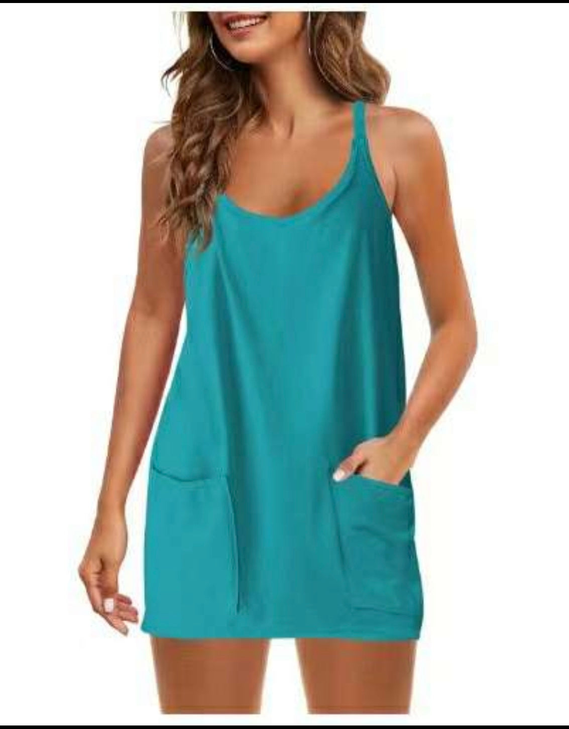 Teal Athletic Romper Dress