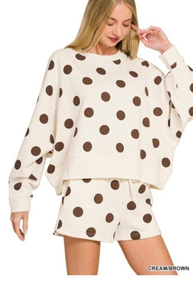 Zenana Polka Dot Skirt Set