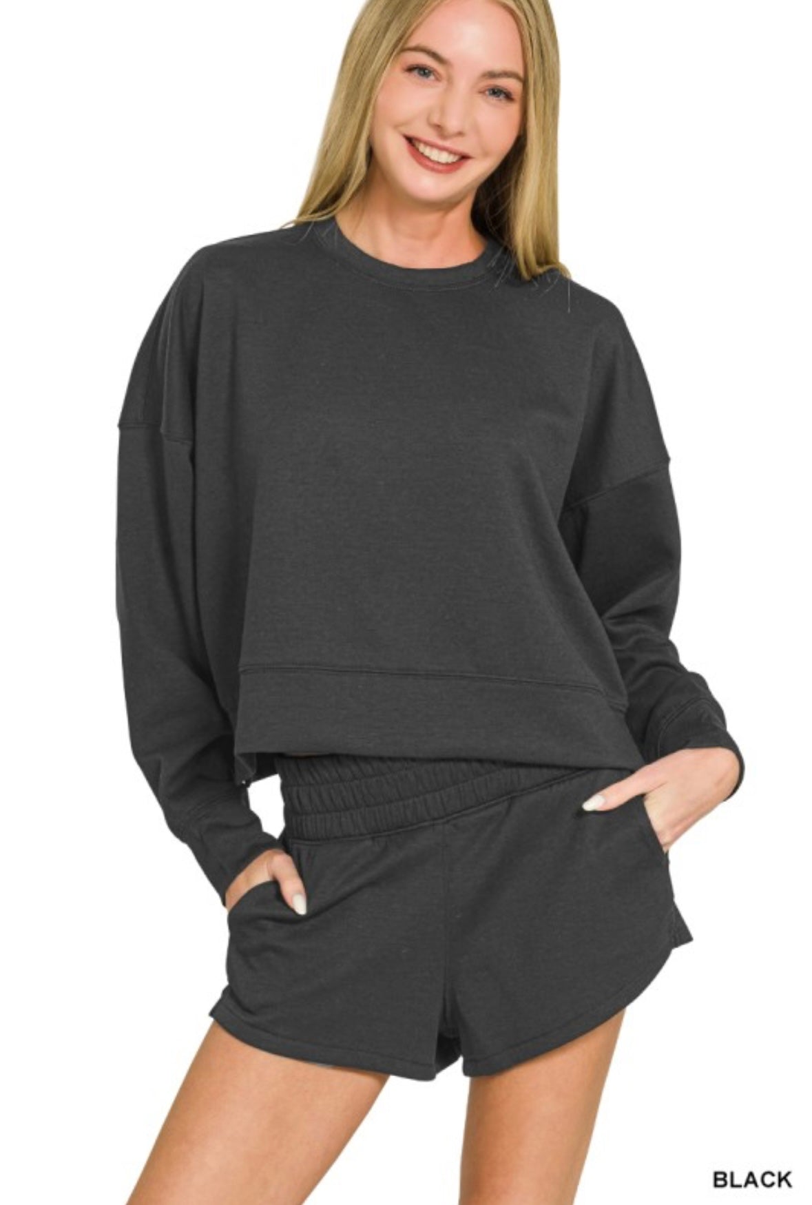 Zenana Long Sleeve/Short Set