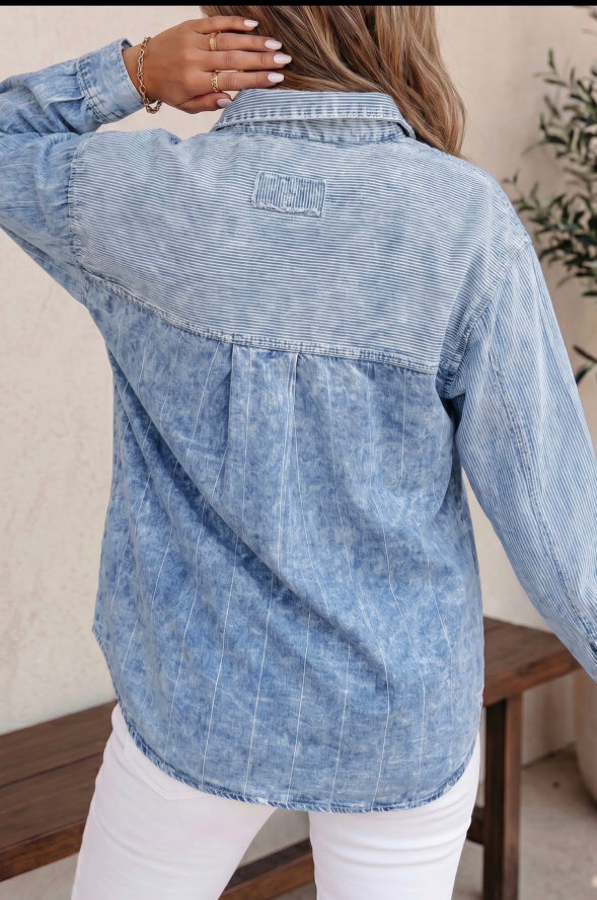 Denim Washed Long Sleeve Shirt