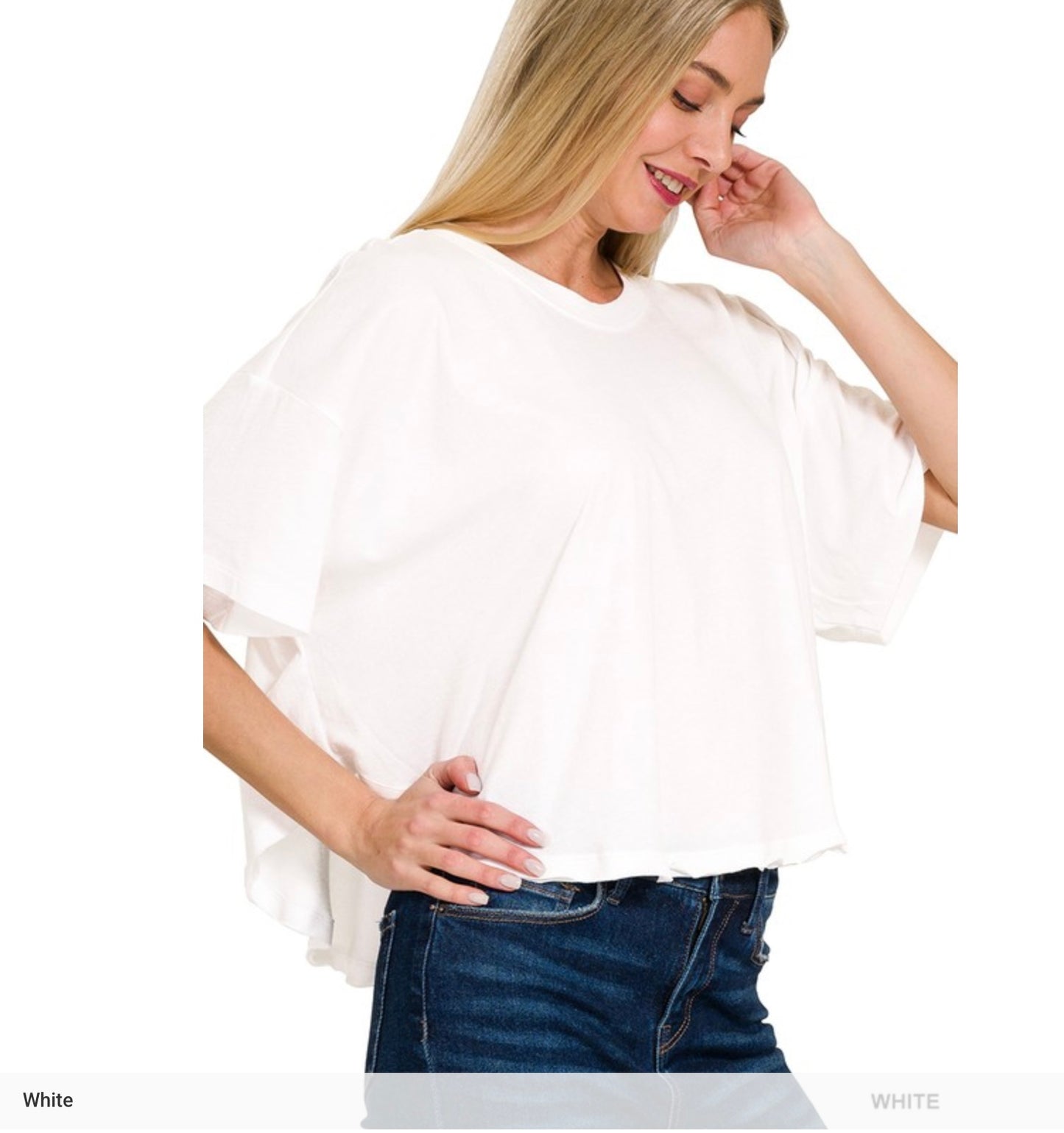 Zenana Crop Short Sleeve top
