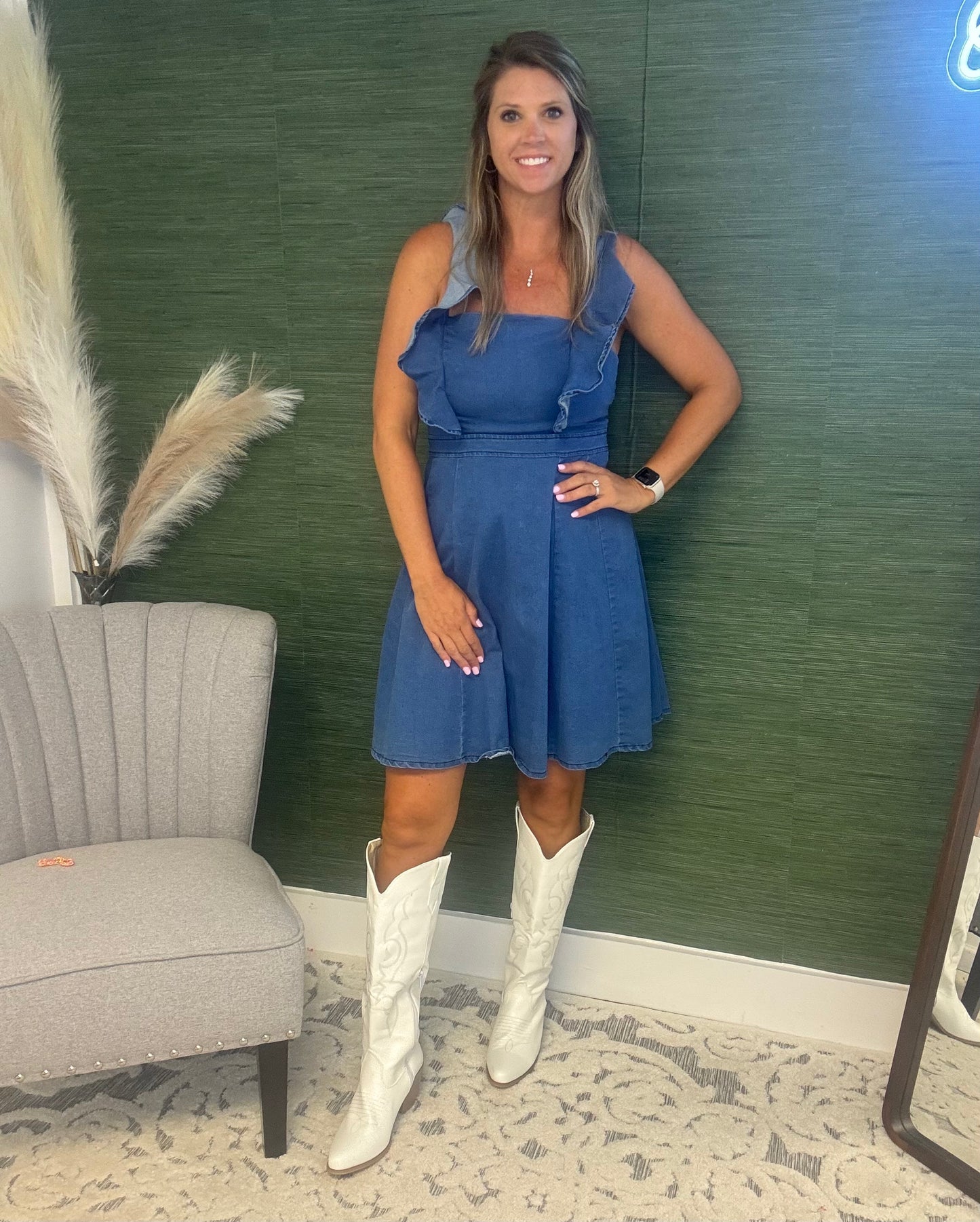 Dark denim dress