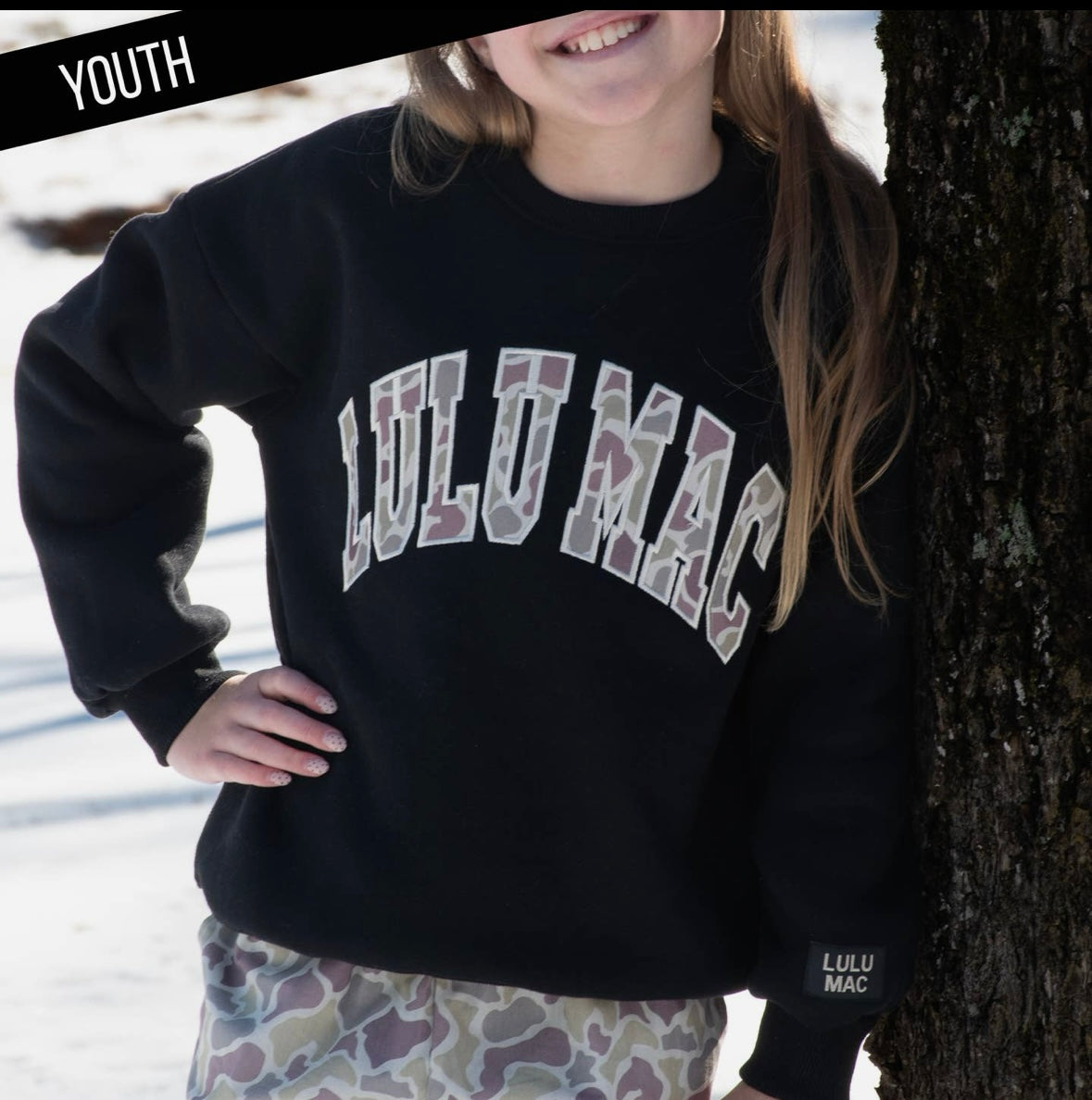 Youth Black and Camo Sweatshirt