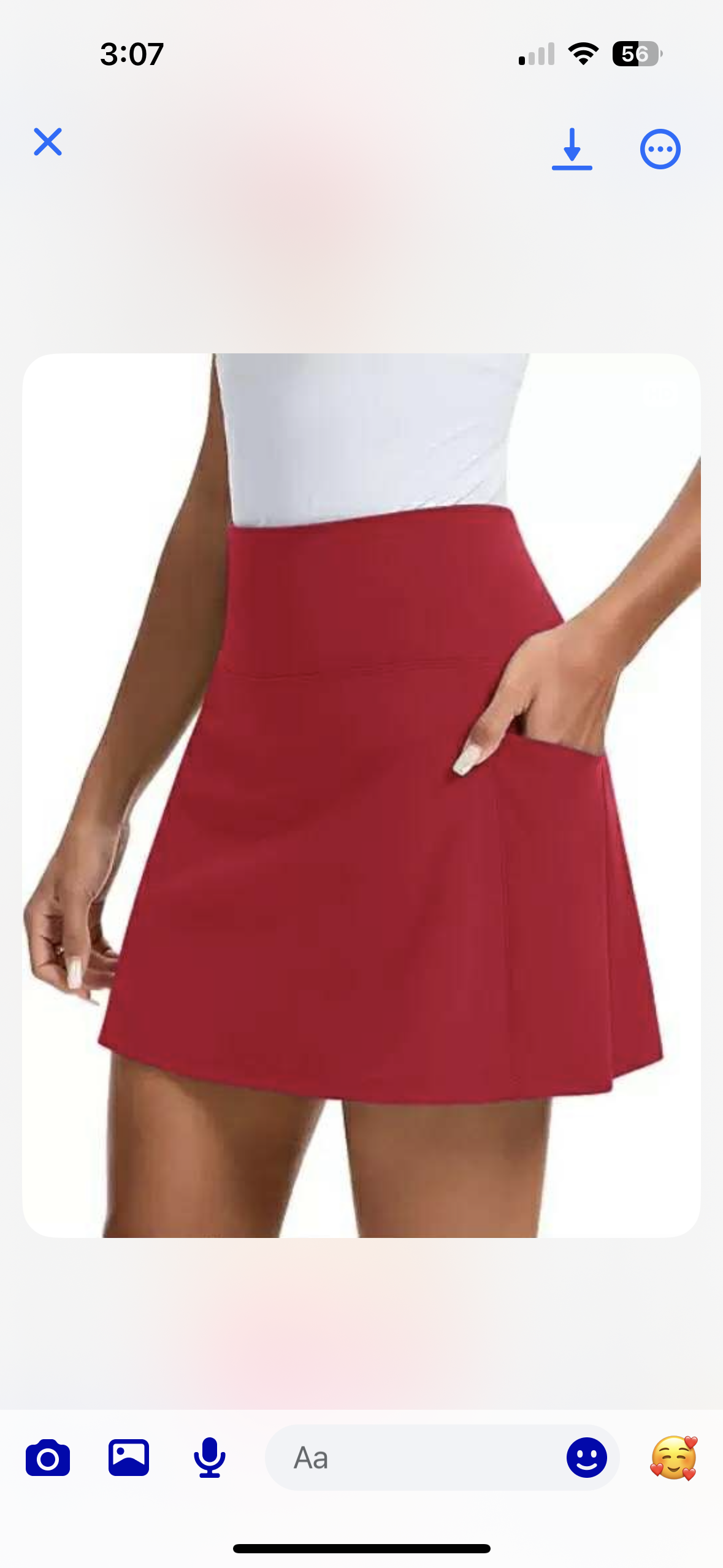 Red skirt with pocket