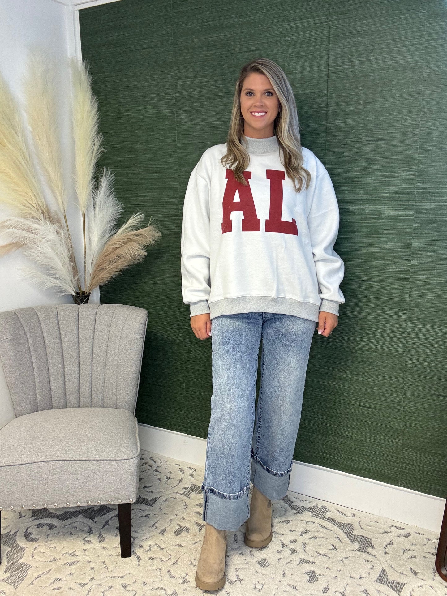 Reversible Mock Neck Alabama Sweatshirt