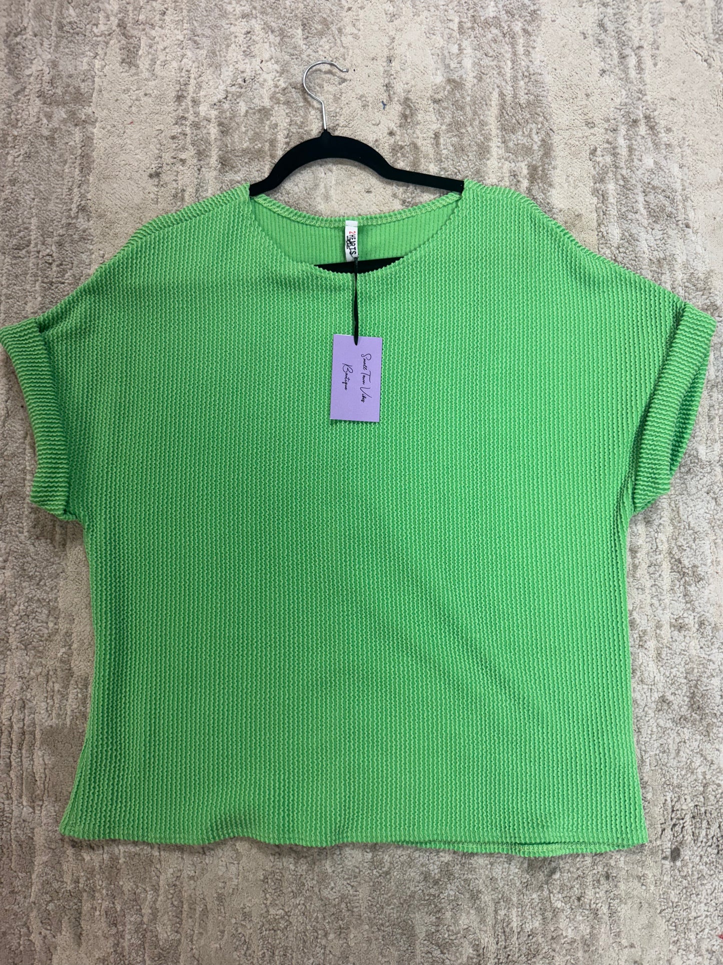 Kelly Green Ribbed Shirt