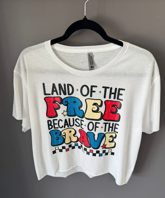 Land of the Free Cropped Tshirt