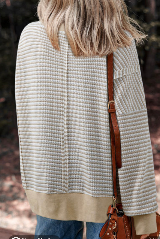 Tan Striped Long Sleeve