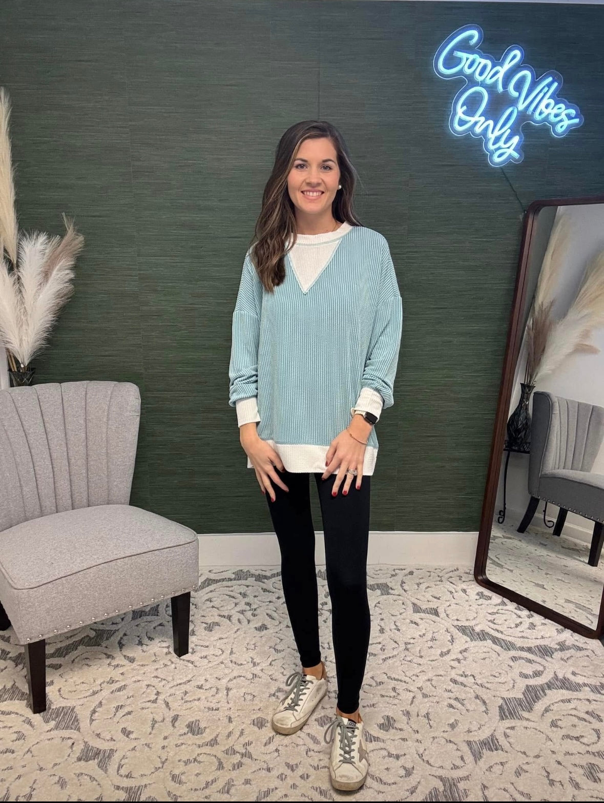 Teal Long Sleeve Top