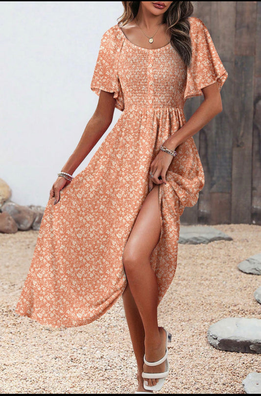 Pink floral dress