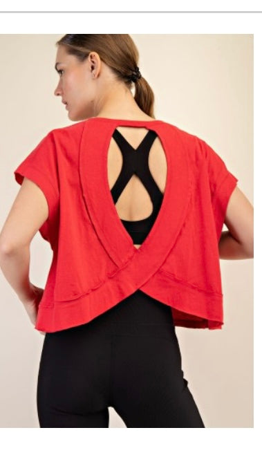 Open back Short Sleeve Shirt