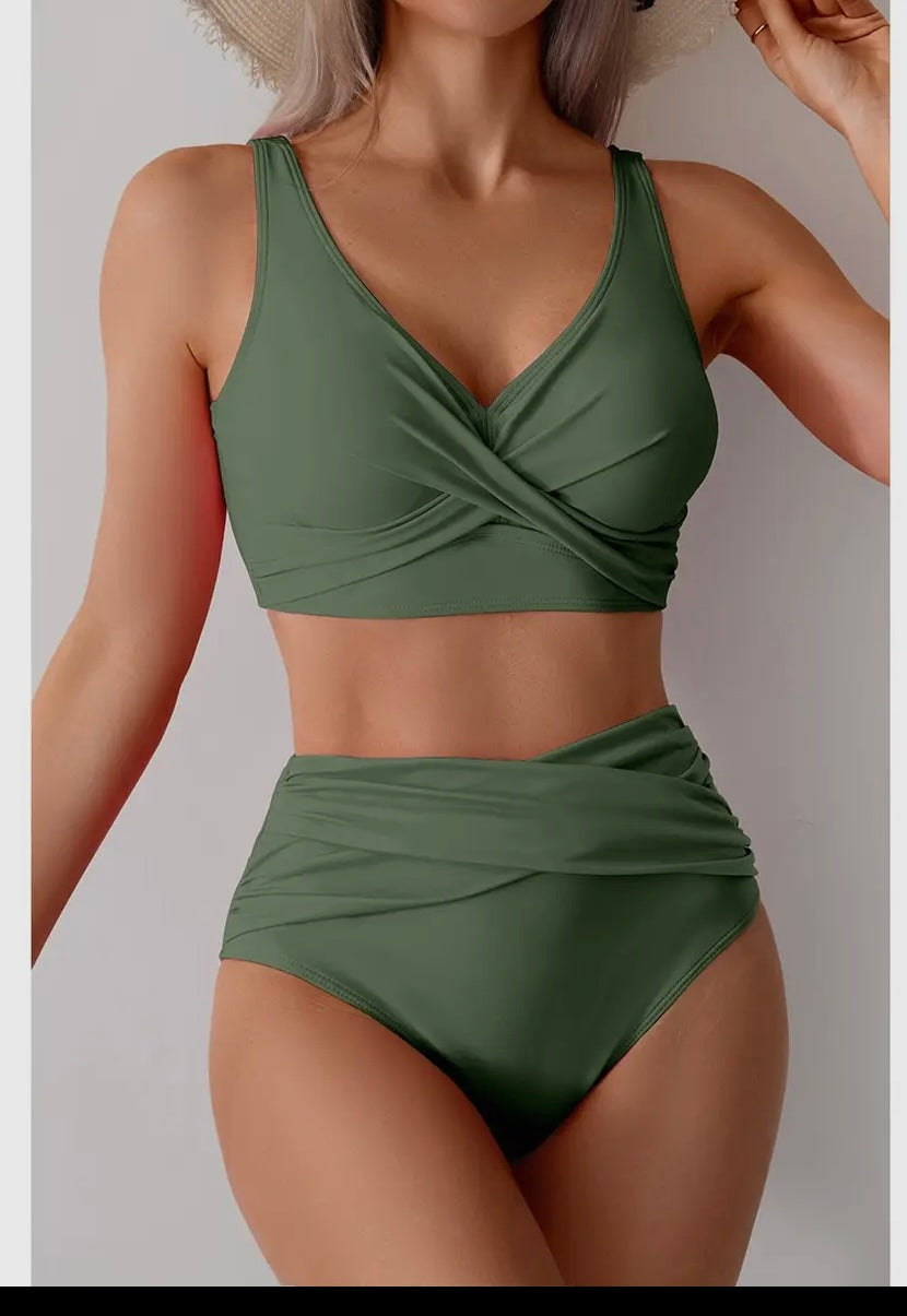 Olive green bathing suit