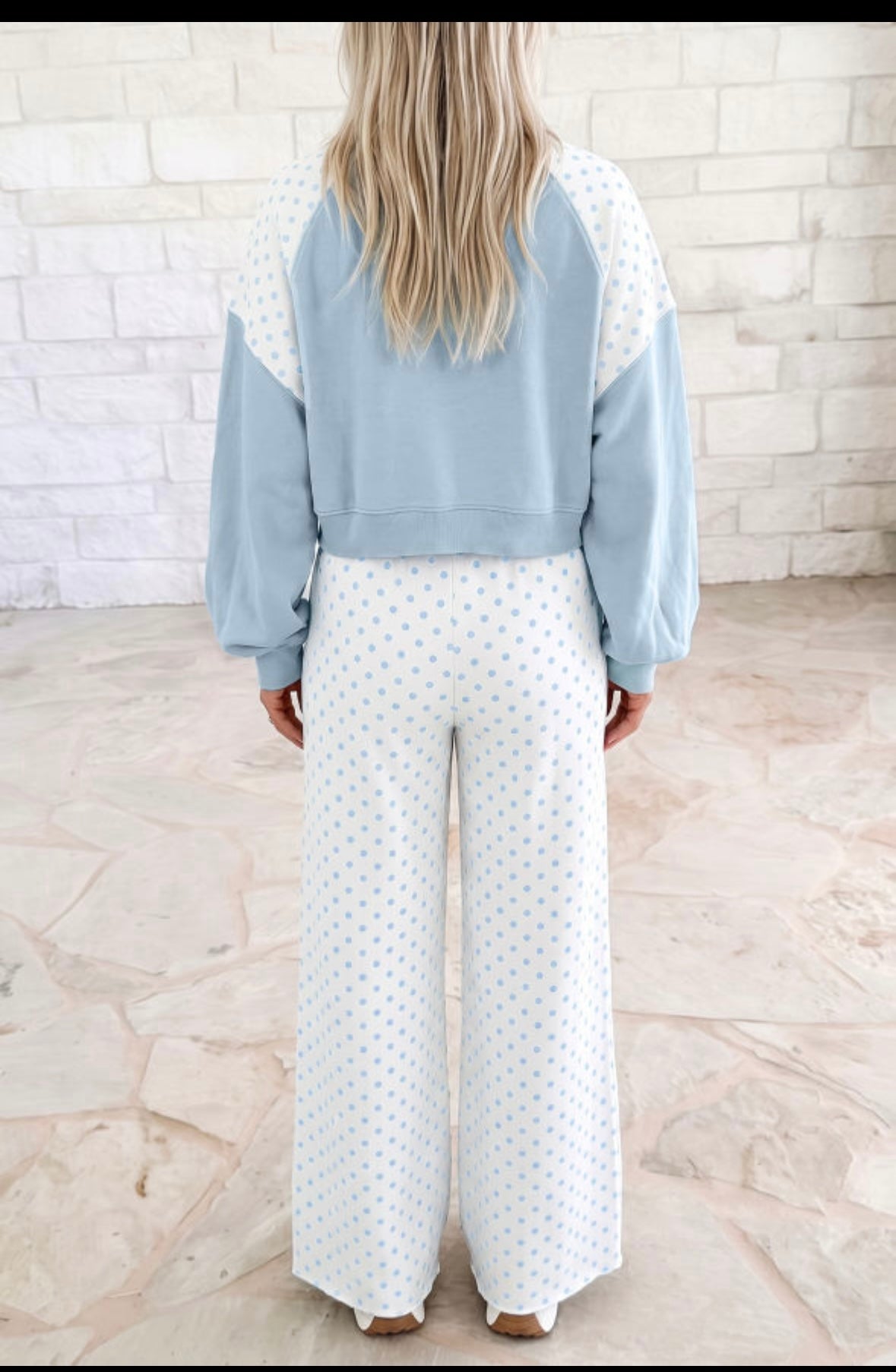 Polka Dot Two Piece Pant Set