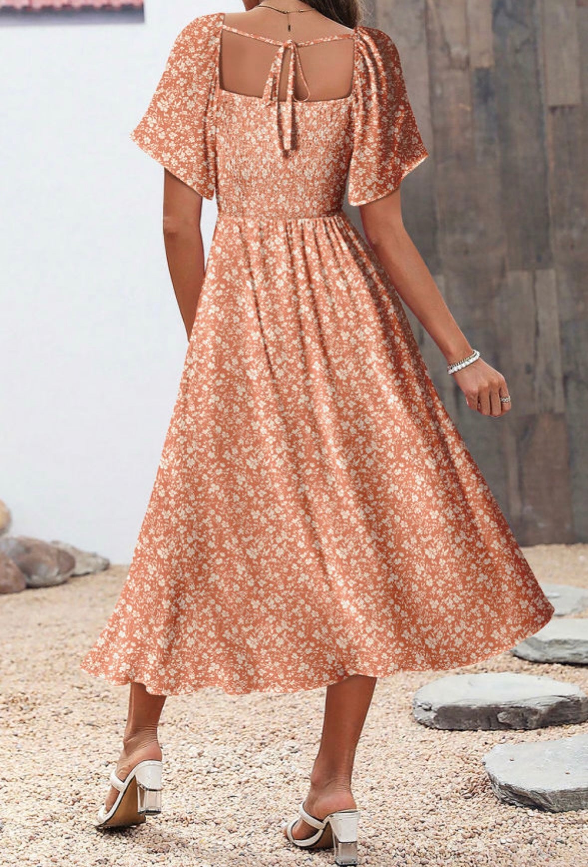 Pink floral dress