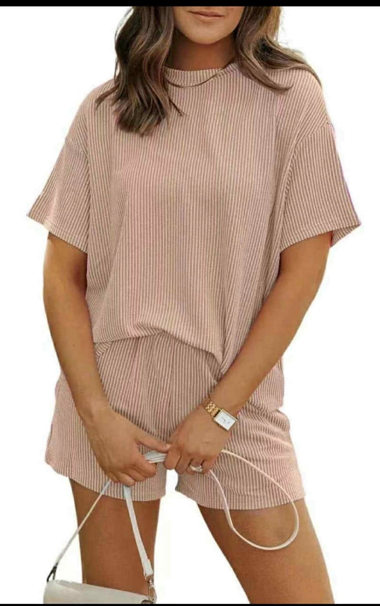 Ribbed  Short Lounge Sets