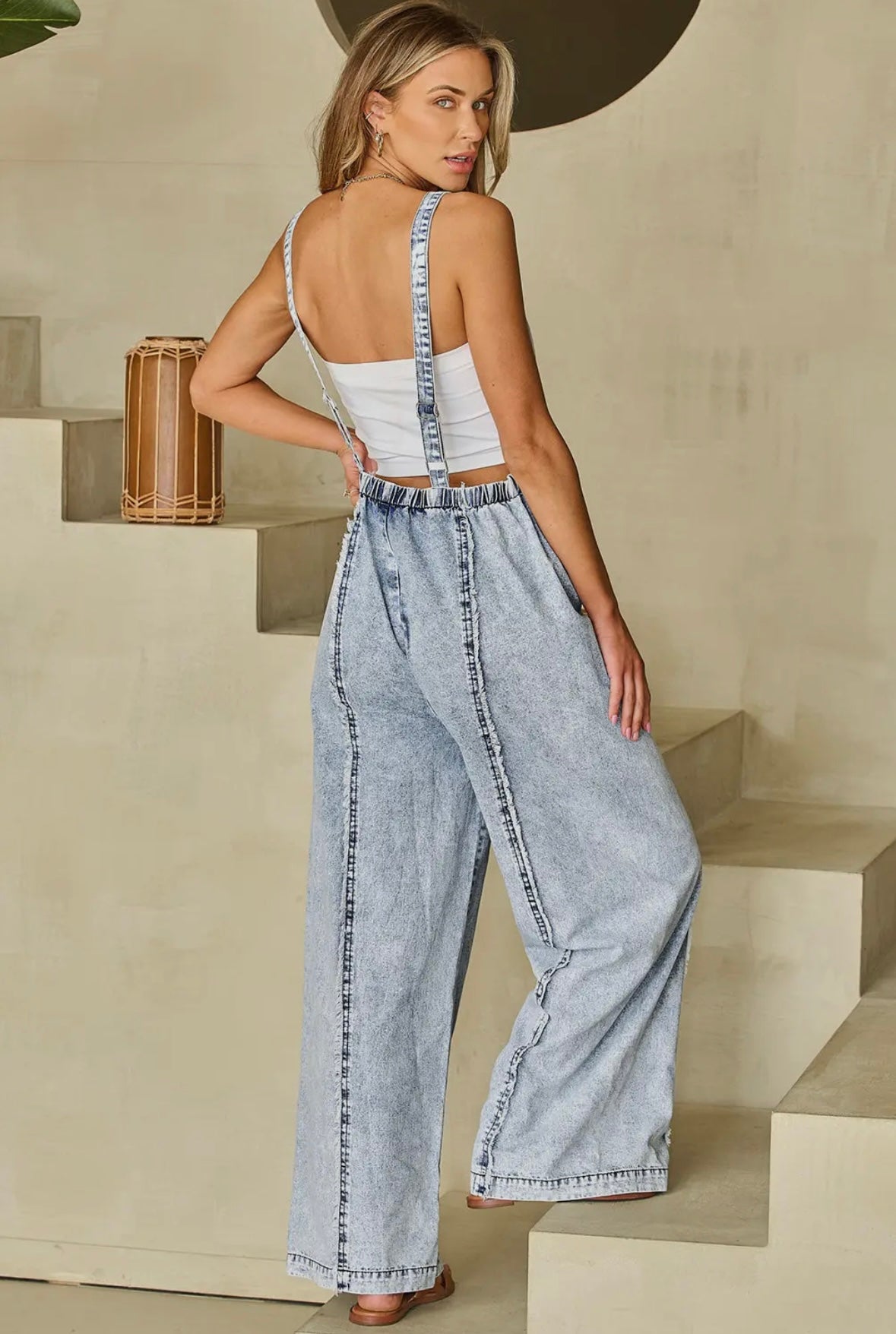 Beau blue denim overalls