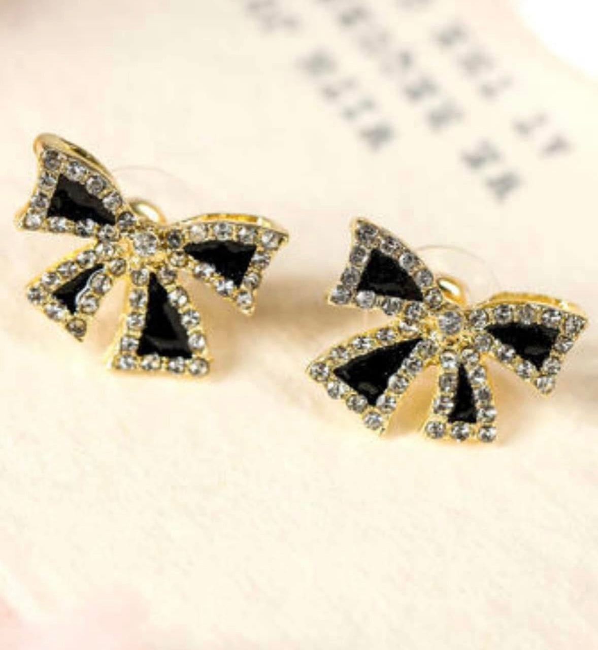 Black Rhinestone Earrings
