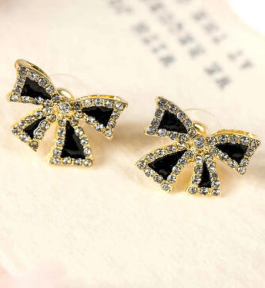 Black Rhinestone Earrings