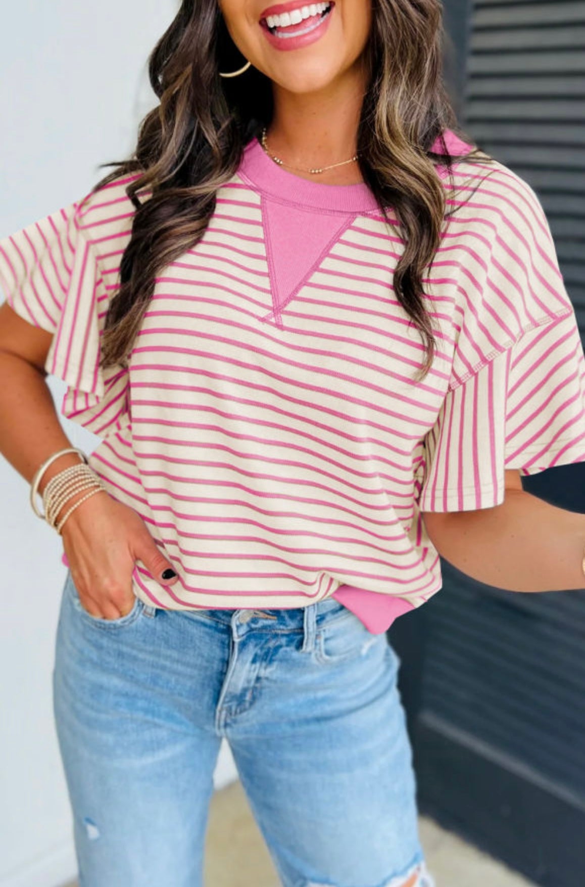 Short Sleeve Striped Top