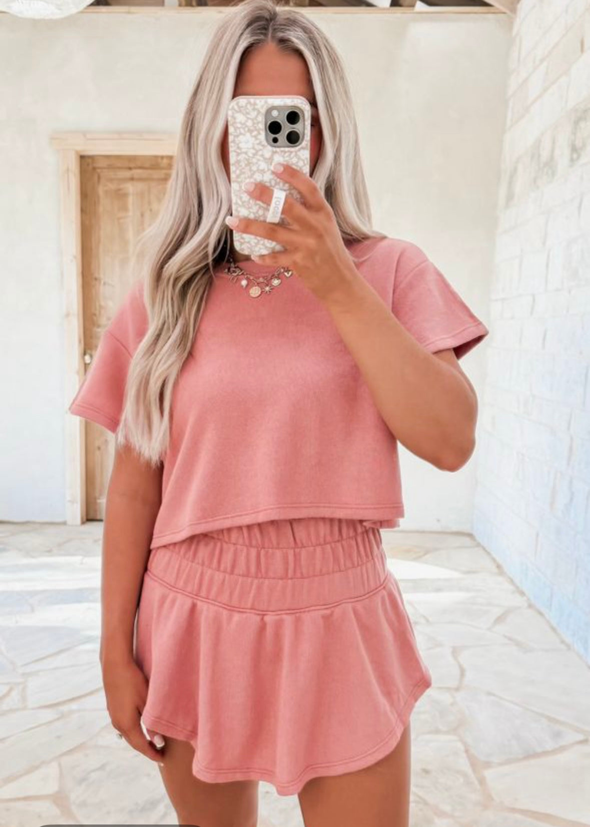 Blossom Cropped Tee Ruffle Skort Set