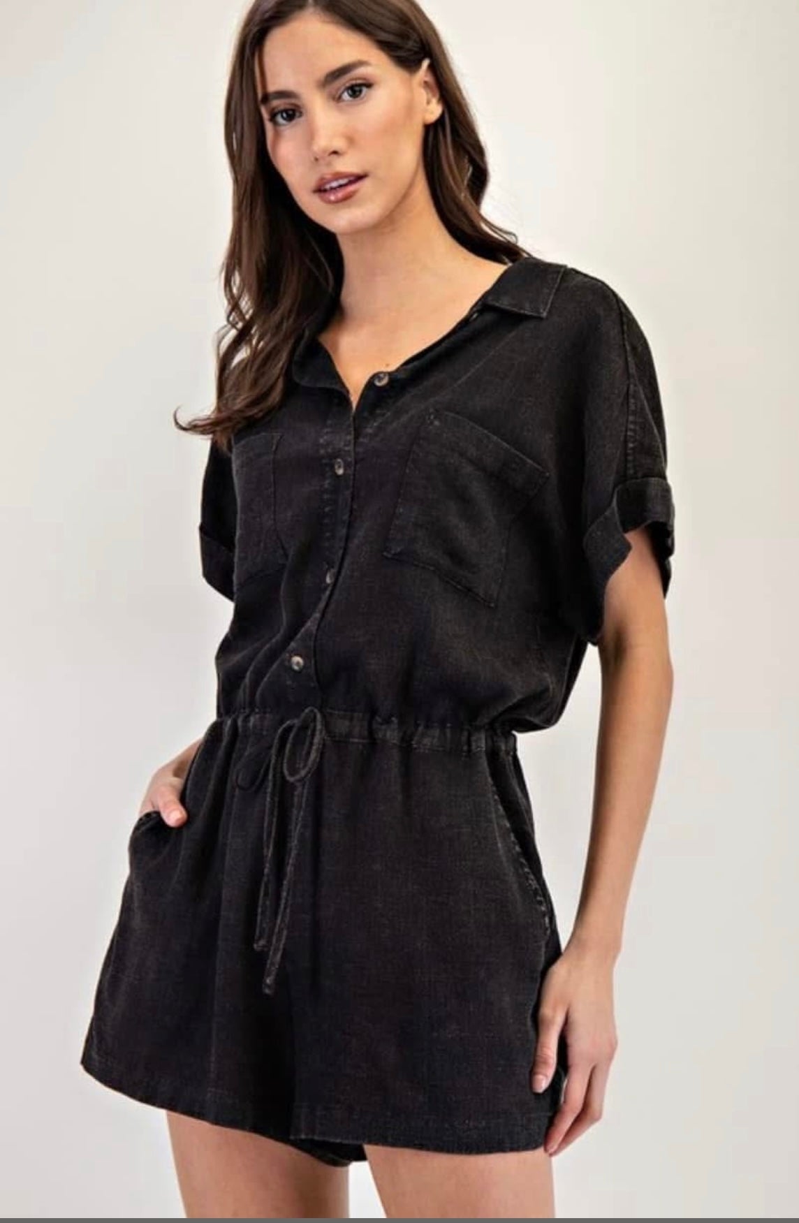 Soft Washed Short Sleeve Romper