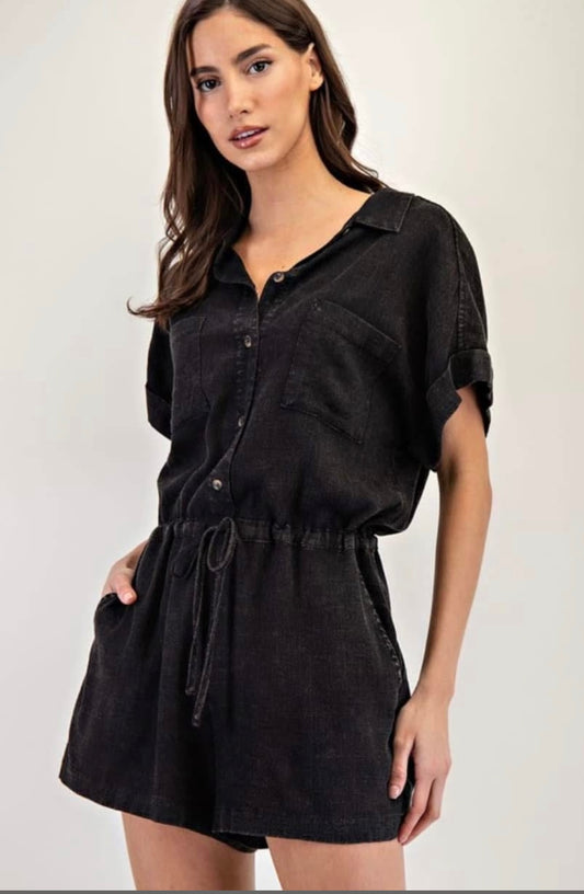 Soft Washed Short Sleeve Romper