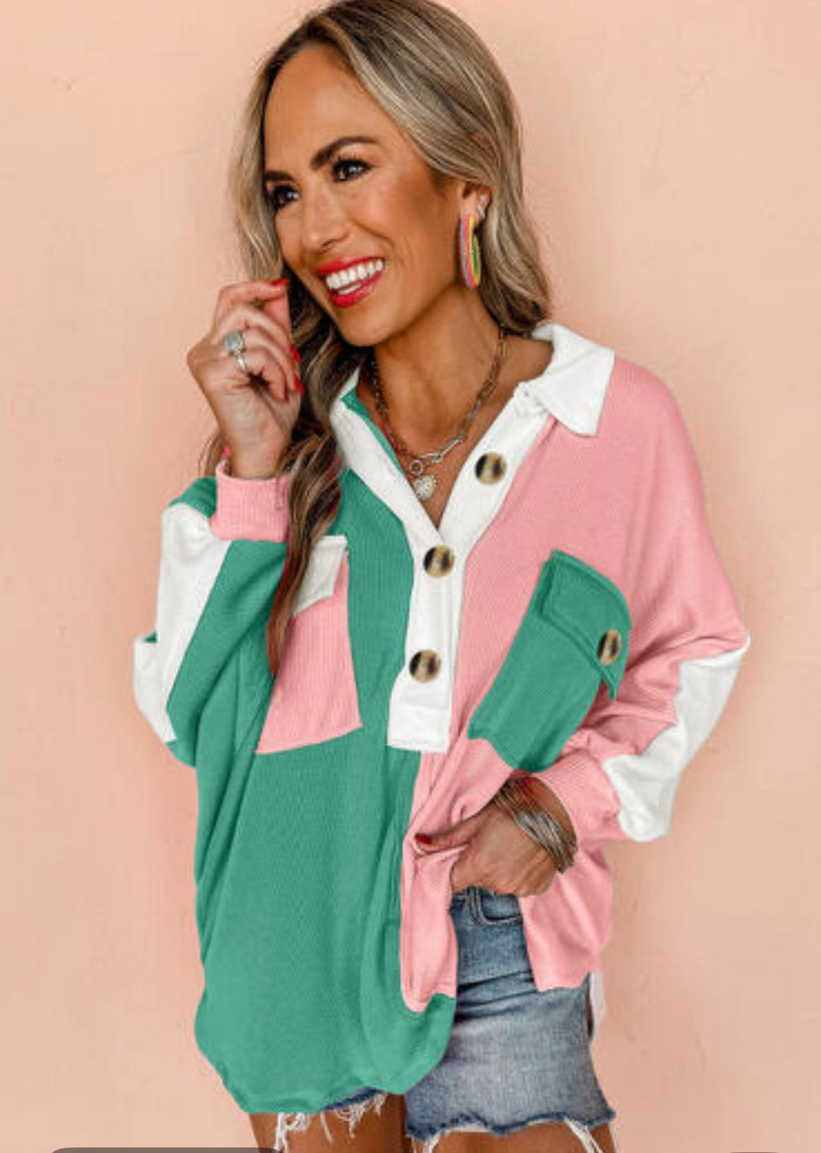 Oversized Ribbed Sweatshirt