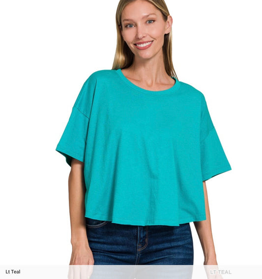 Zenana Crop Short Sleeve top
