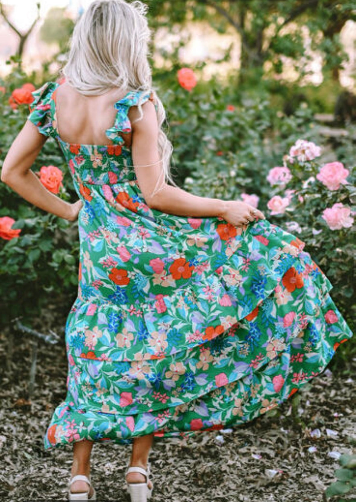 Green Floral Maxi