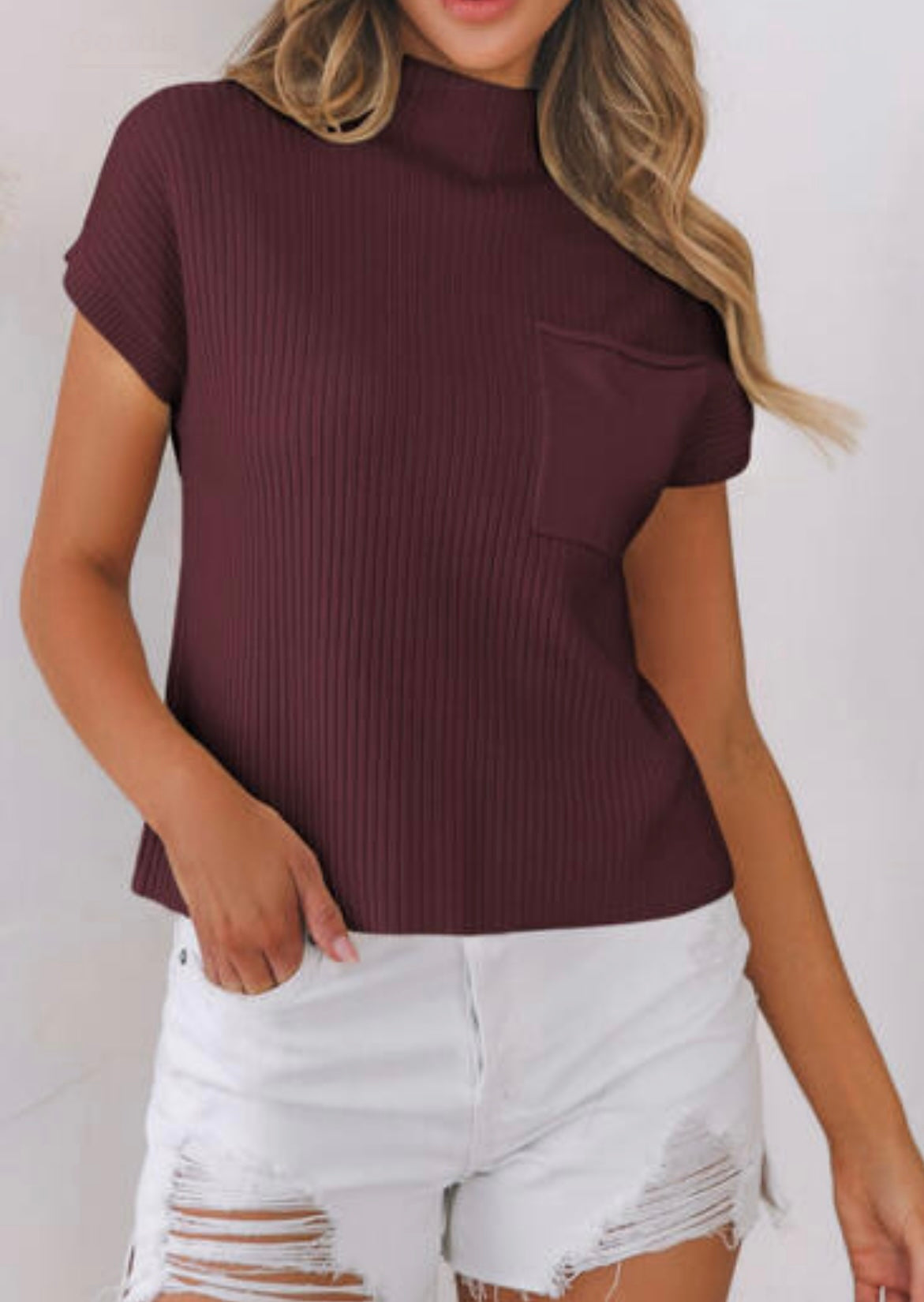 Mineral Red Short Sleeve Sweater