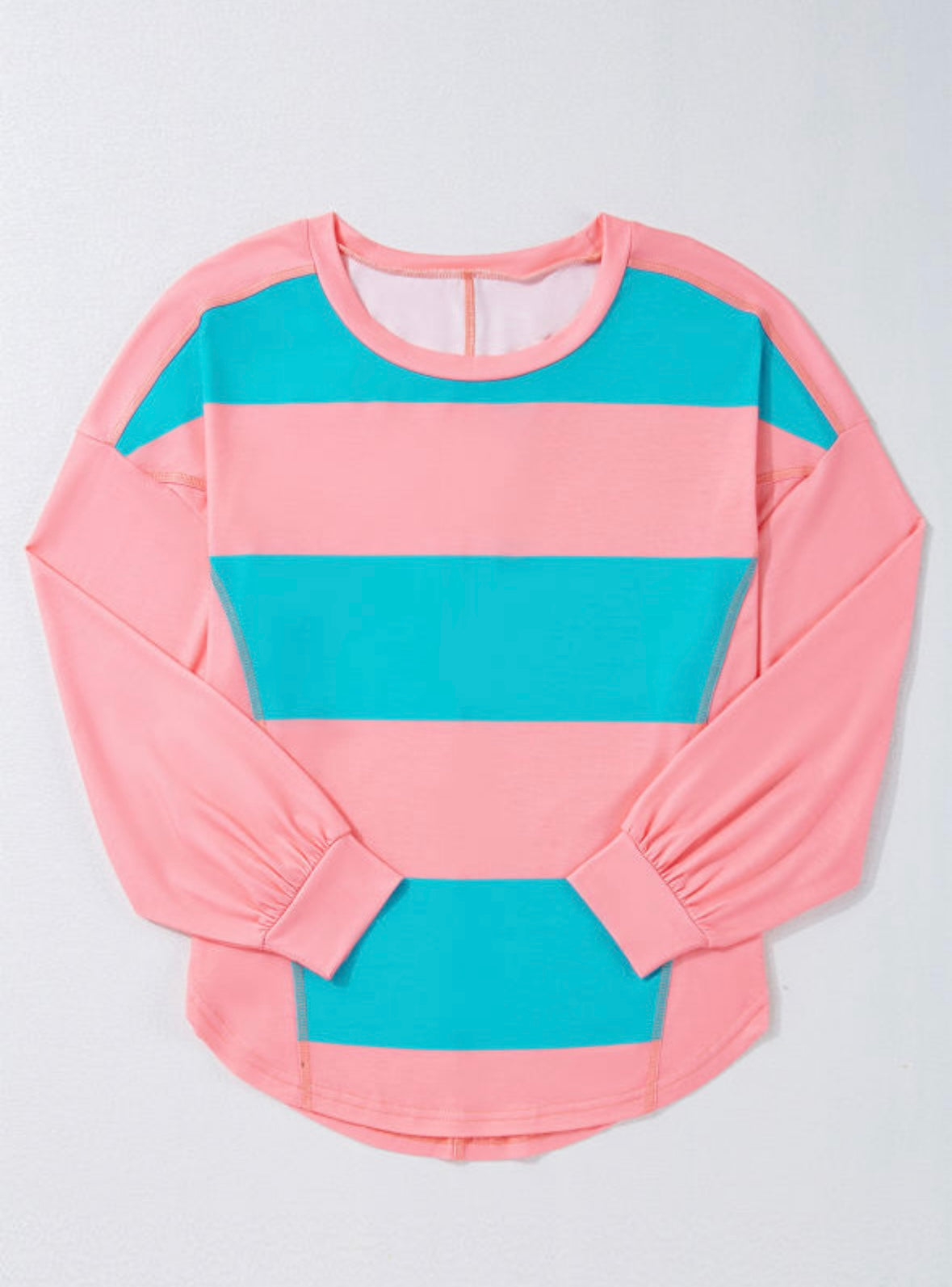 Peach/Blue Striped Top