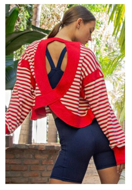 Black Stripe Open Back