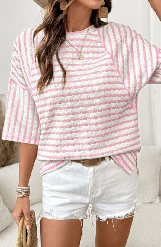 Pink striped Knitted Top