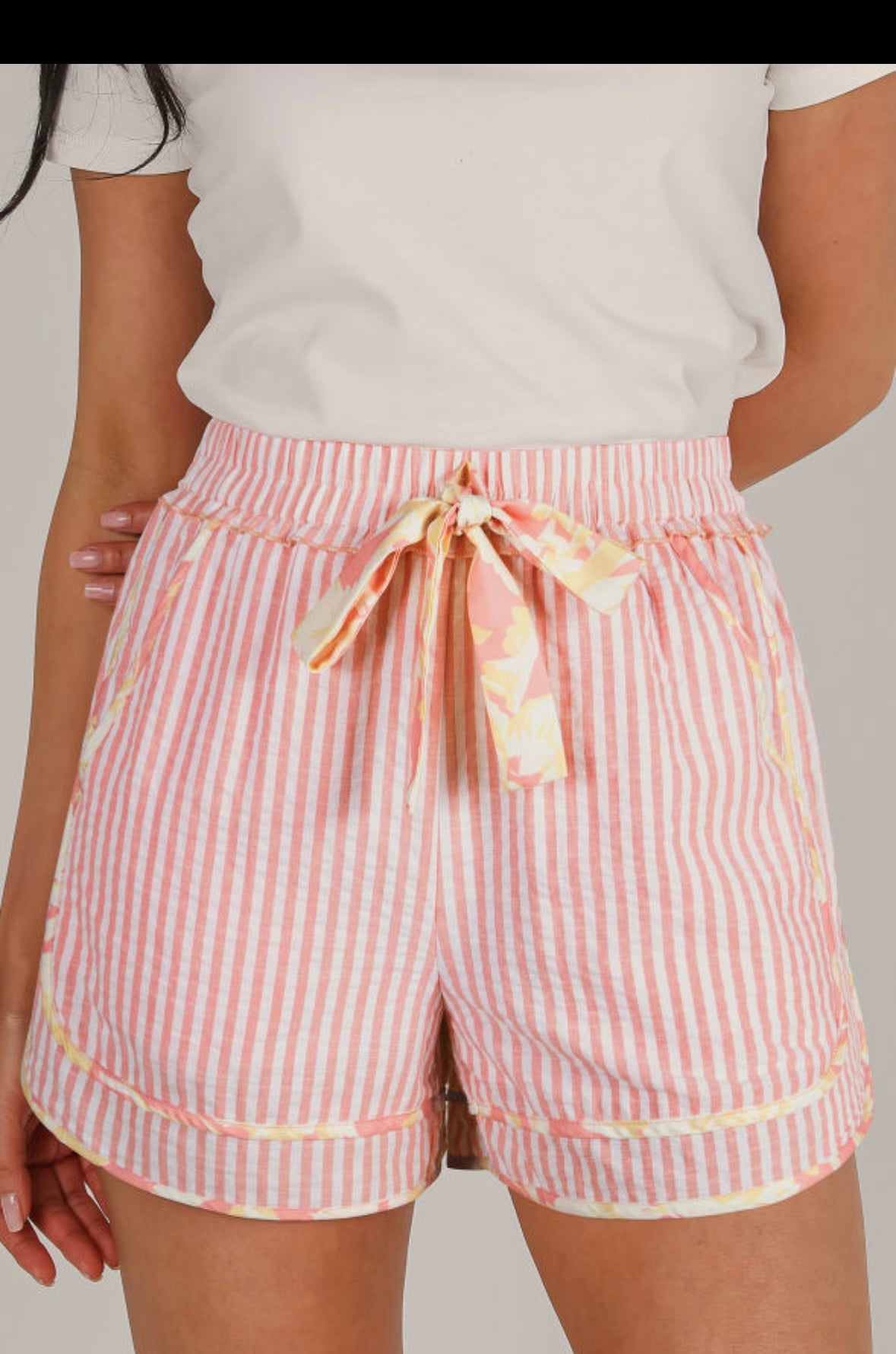 Light Pink Ribbed Shorts
